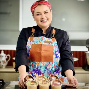 Postres sin gluten y sin azúcar con textura profesional y enfoque comercial.